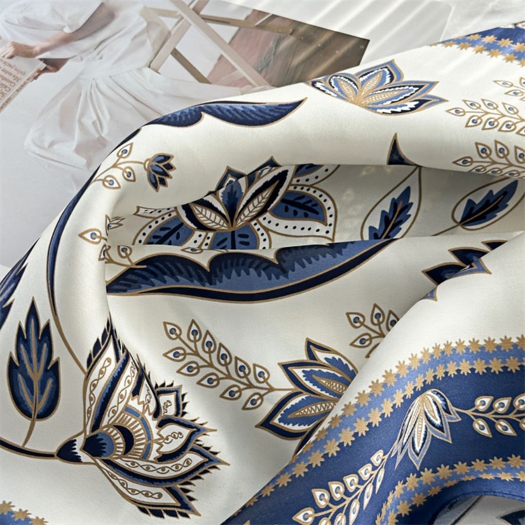 MaraSilk Pure Mulberry Silk Scarf Square Crepe Satin MS42-2