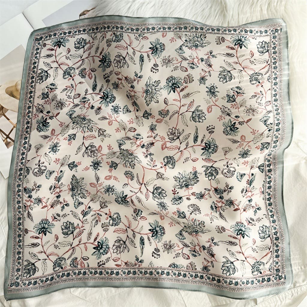 MaraSilk Pure Mulberry Silk Scarf Square Crepe Satin MS42-23