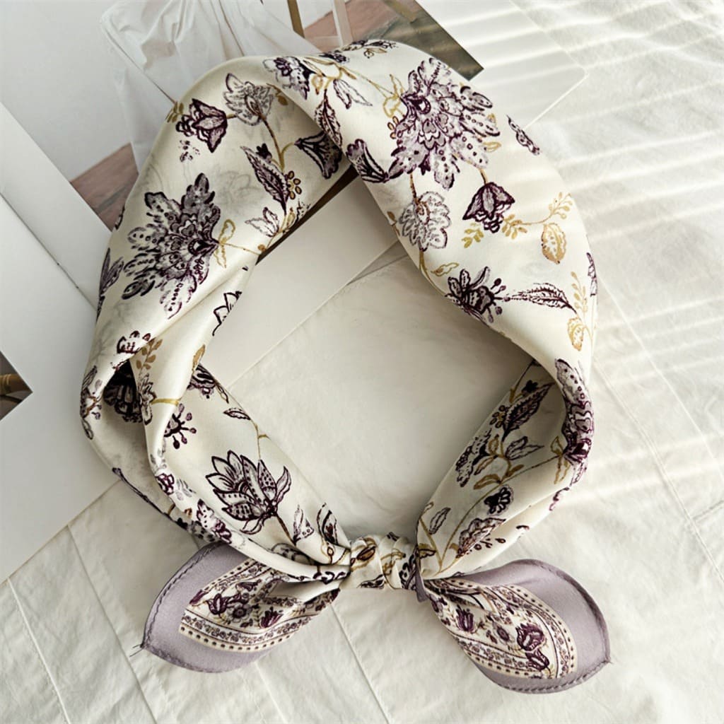 MaraSilk Pure Mulberry Silk Scarf Square Crepe Satin MS42-24