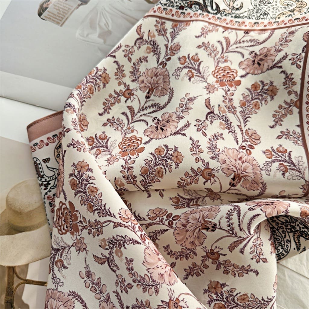 MaraSilk Pure Mulberry Silk Scarf Square Crepe Satin MS42-29