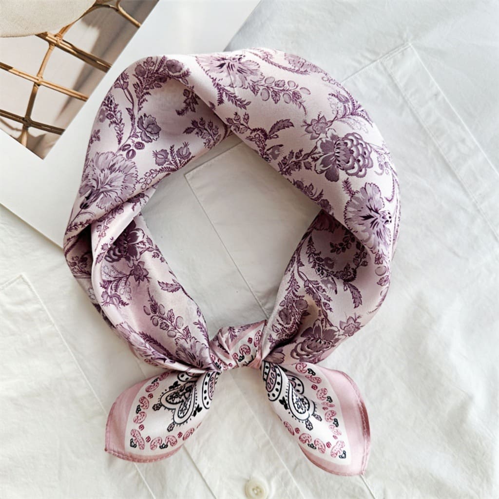 MaraSilk Pure Mulberry Silk Scarf Square Crepe Satin MS42-32