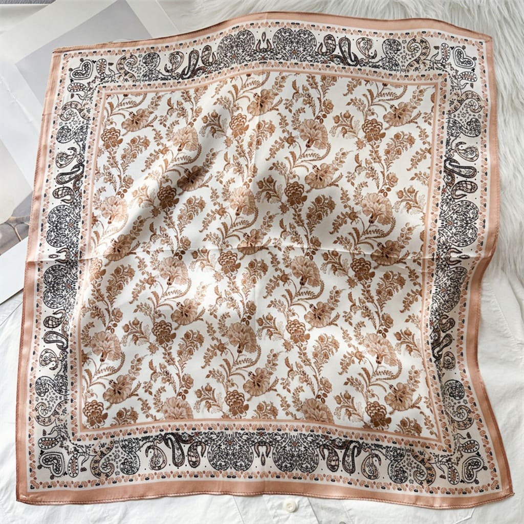 MaraSilk Pure Mulberry Silk Scarf Square Crepe Satin MS42-39