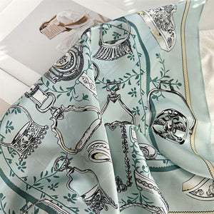 MaraSilk Pure Mulberry Silk Scarf Square Crepe Satin MS42-42