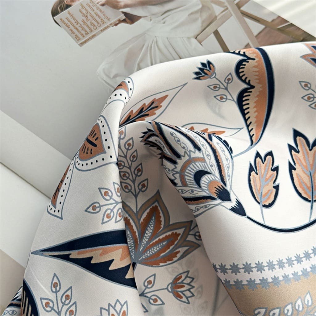 MaraSilk Pure Mulberry Silk Scarf Square Crepe Satin MS42-5