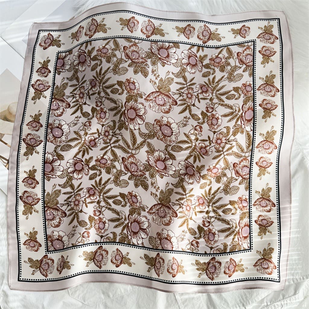 MaraSilk Pure Mulberry Silk Scarf Square Crepe Satin MS42-59