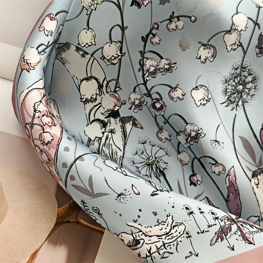 MaraSilk Pure Mulberry Silk Scarf Square Crepe Satin MS42-9