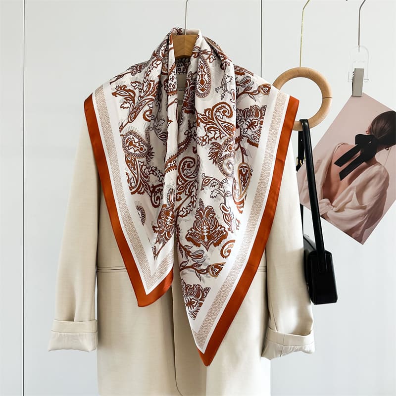 MaraSilk Pure Mulberry Silk Scarf - Square Crepe Satin MS420