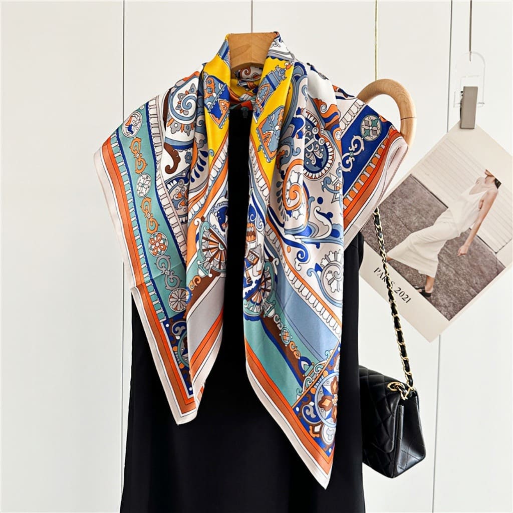 MaraSilk Pure Mulberry Silk Scarf - Square Crepe Satin MS421