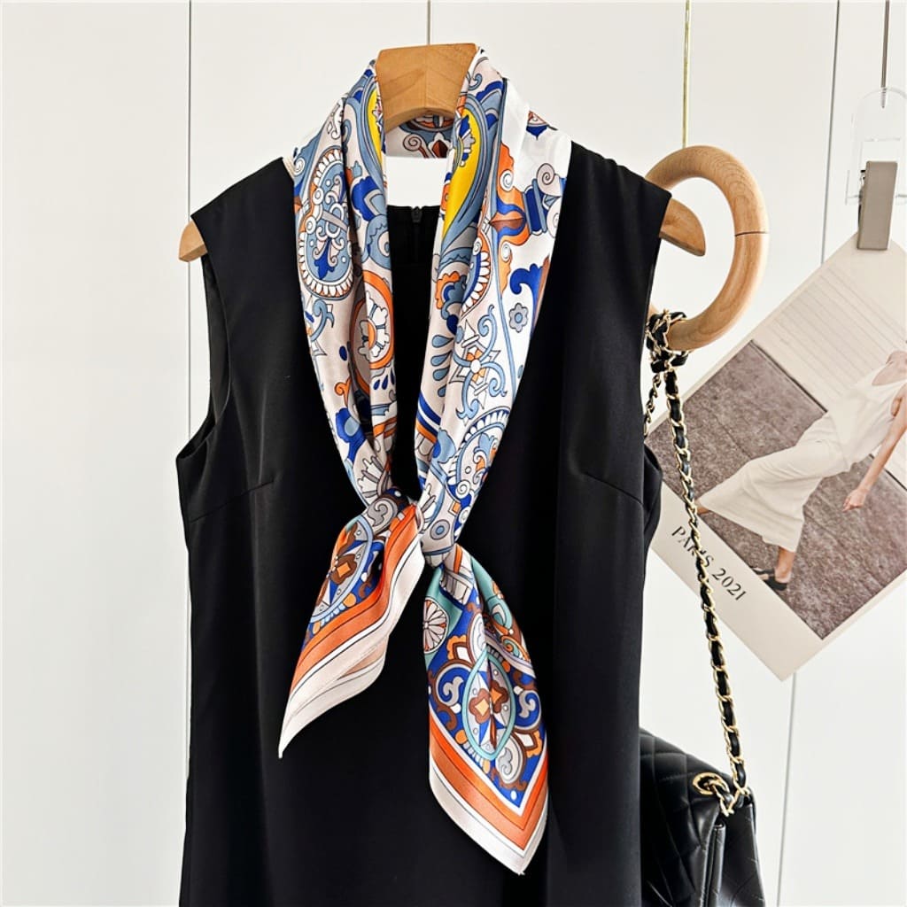 MaraSilk Pure Mulberry Silk Scarf - Square Crepe Satin MS421