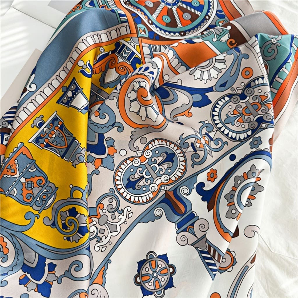 MaraSilk Pure Mulberry Silk Scarf - Square Crepe Satin MS421