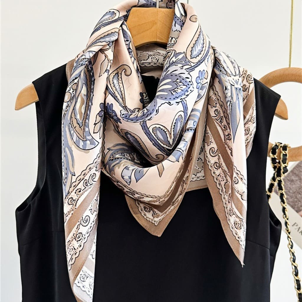 MaraSilk Pure Mulberry Silk Scarf - Square Crepe Satin MS422