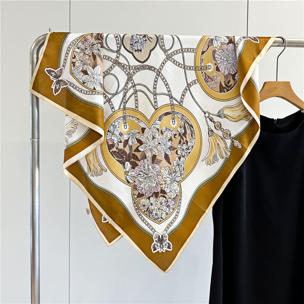 MaraSilk Pure Mulberry Silk Scarf - Square Crepe Satin MS423