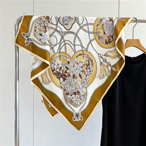 MaraSilk Pure Mulberry Silk Scarf - Square Crepe Satin MS423