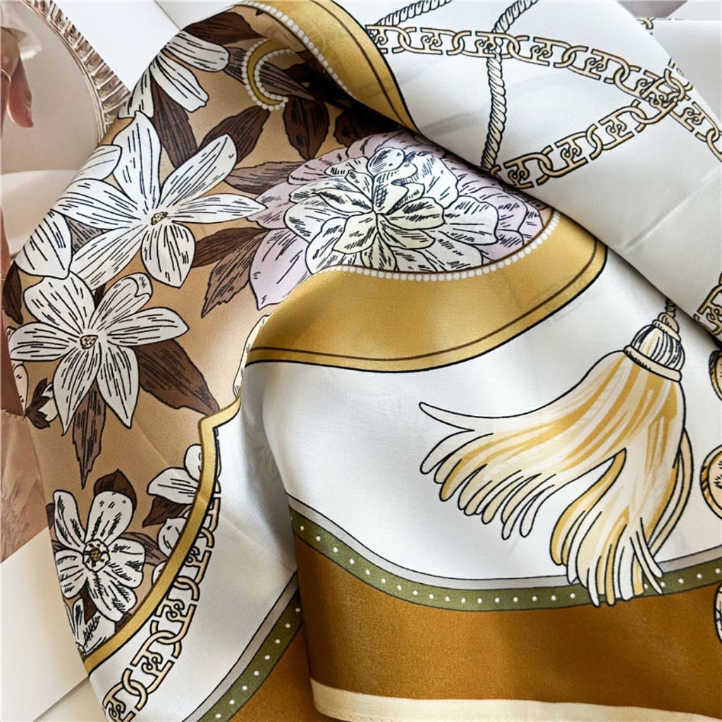 MaraSilk Pure Mulberry Silk Scarf - Square Crepe Satin MS423