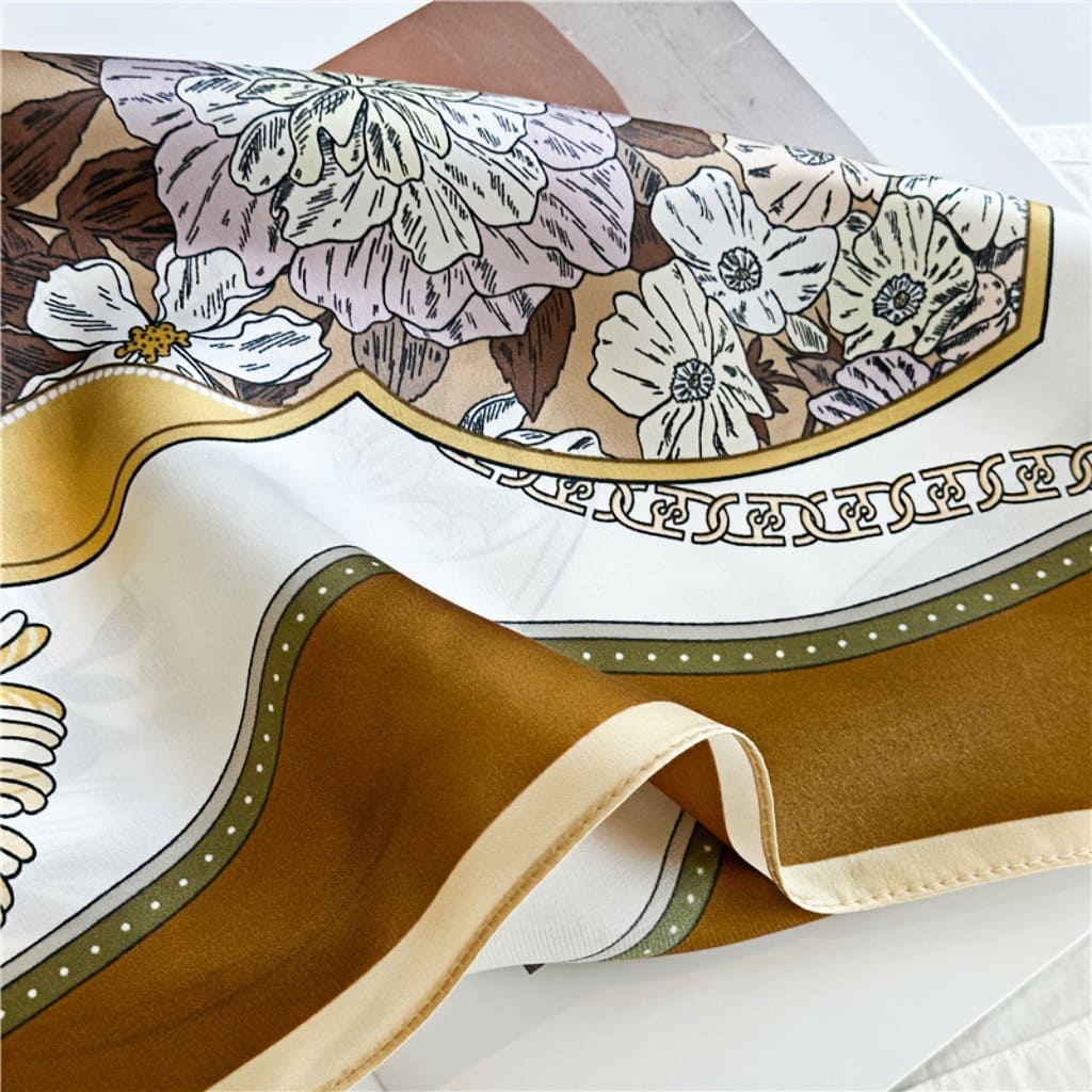 MaraSilk Pure Mulberry Silk Scarf - Square Crepe Satin MS423