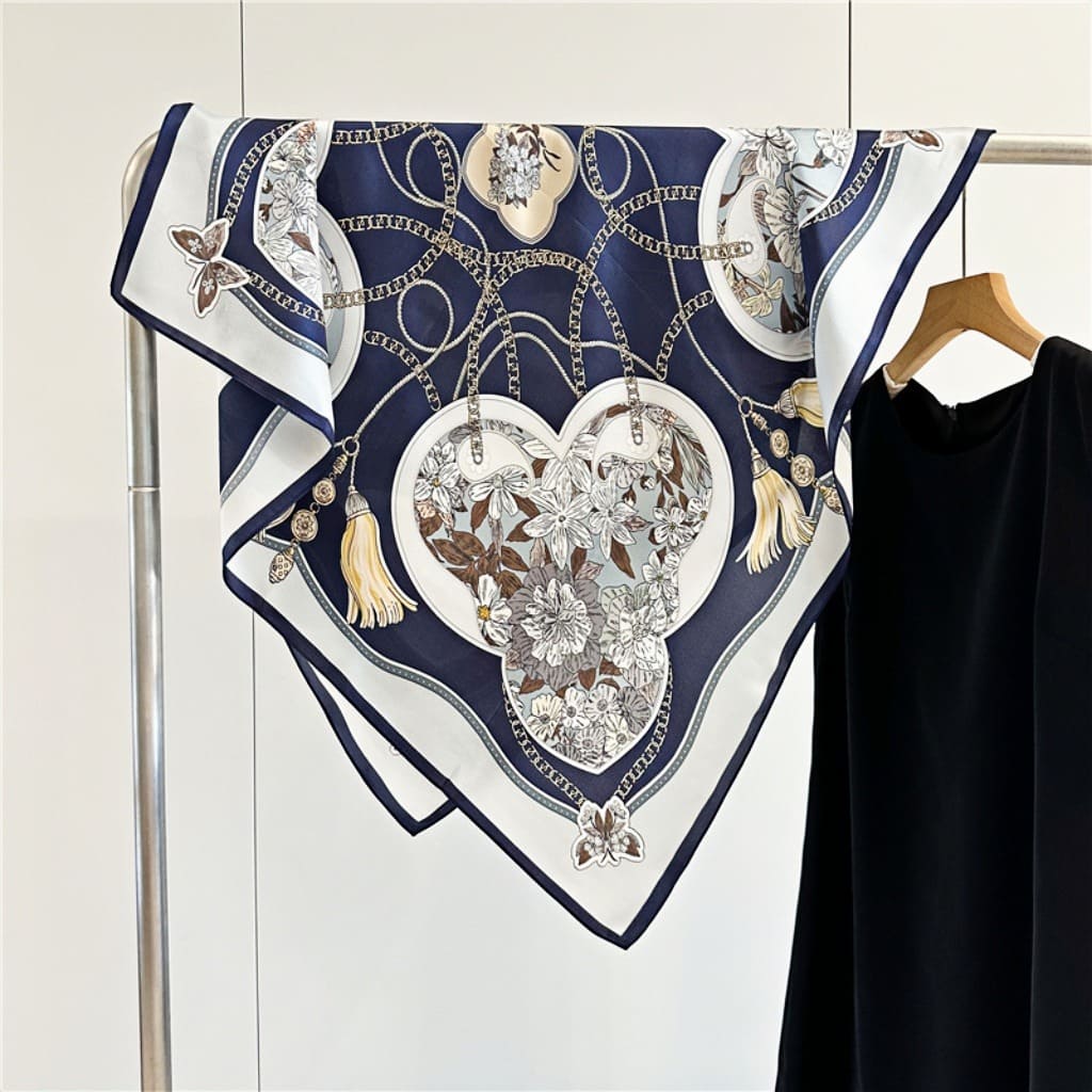 MaraSilk Pure Mulberry Silk Scarf - Square Crepe Satin MS423