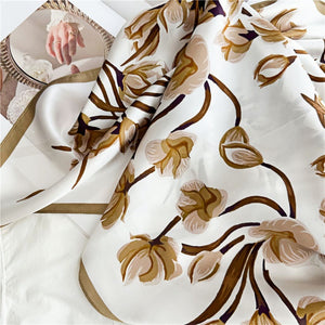 MaraSilk Pure Mulberry Silk Scarf - Square Crepe Satin MS424