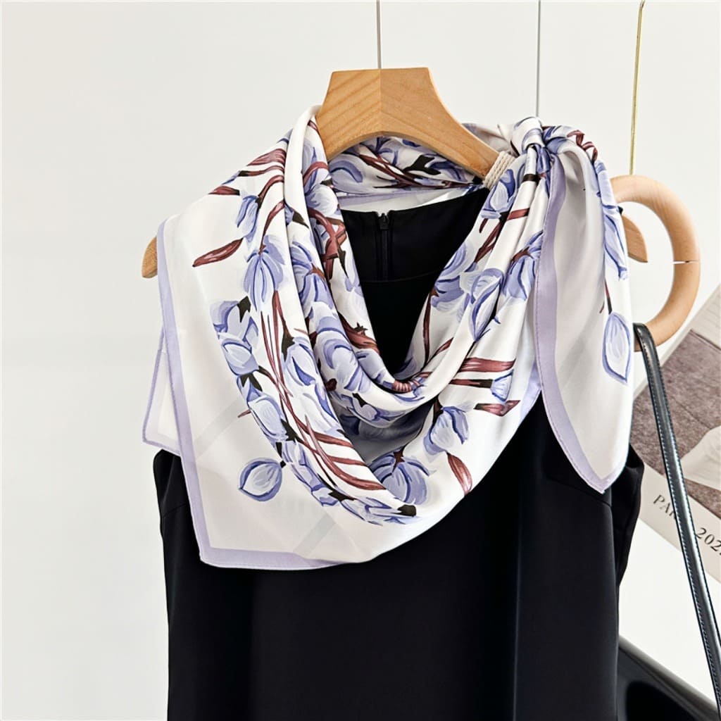 MaraSilk Pure Mulberry Silk Scarf - Square Crepe Satin MS424