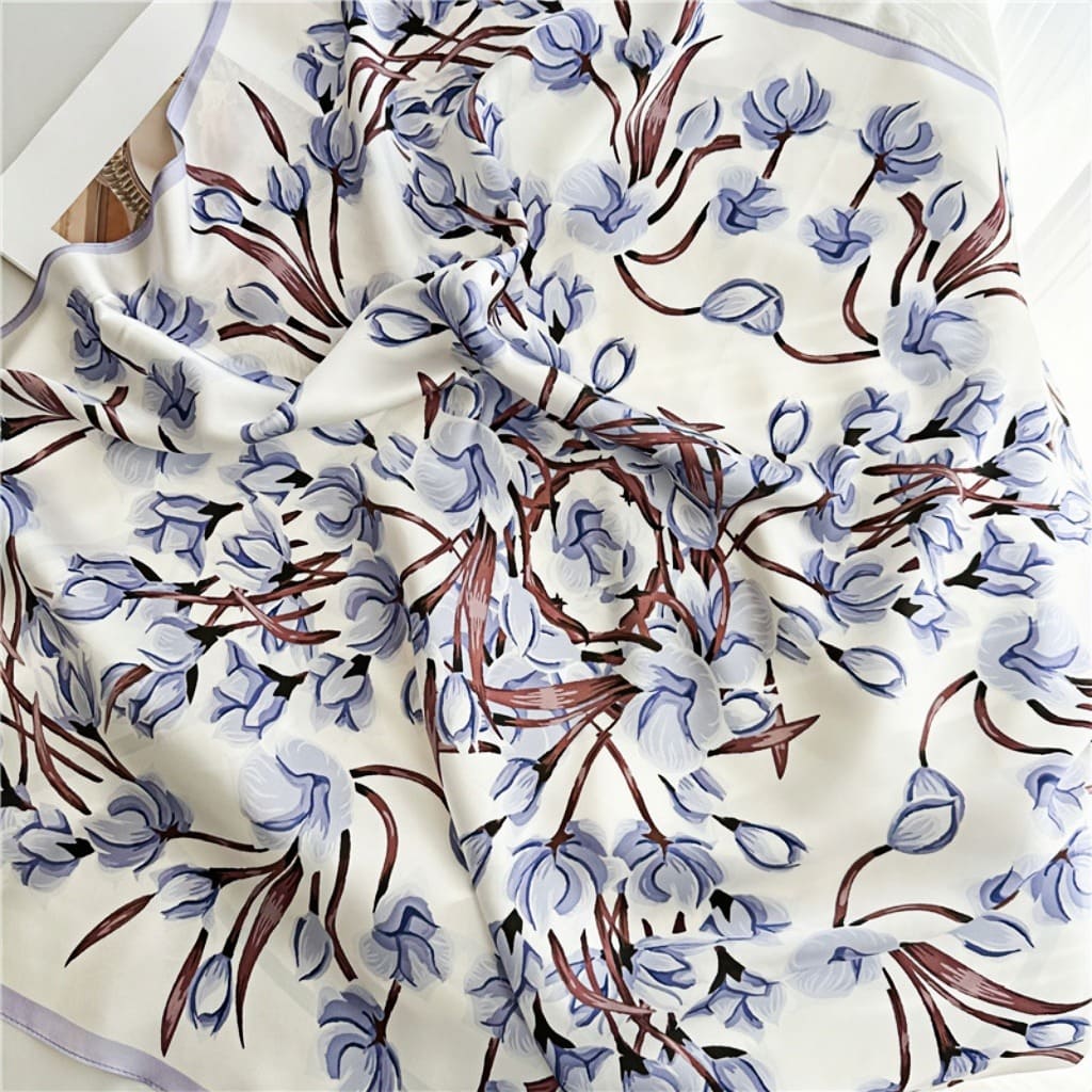 MaraSilk Pure Mulberry Silk Scarf - Square Crepe Satin MS424