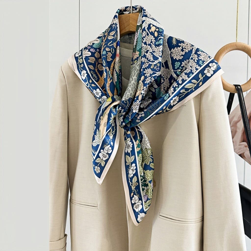 MaraSilk Pure Mulberry Silk Scarf - Square Crepe Satin MS426