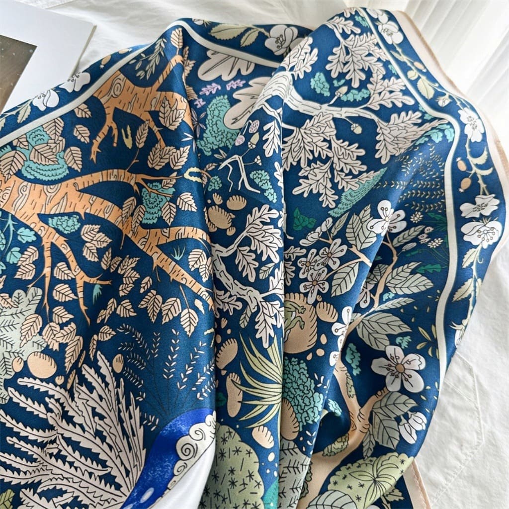 MaraSilk Pure Mulberry Silk Scarf - Square Crepe Satin MS426