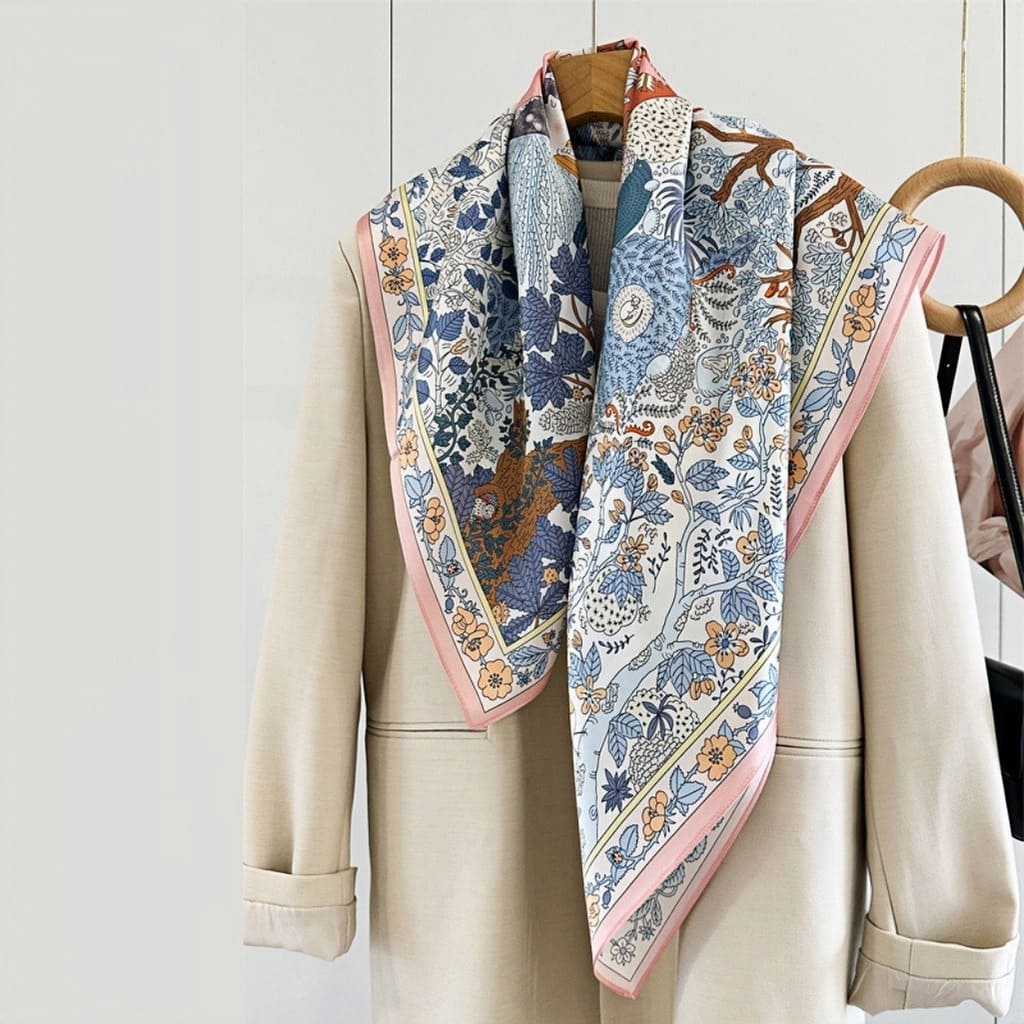 MaraSilk Pure Mulberry Silk Scarf - Square Crepe Satin MS426