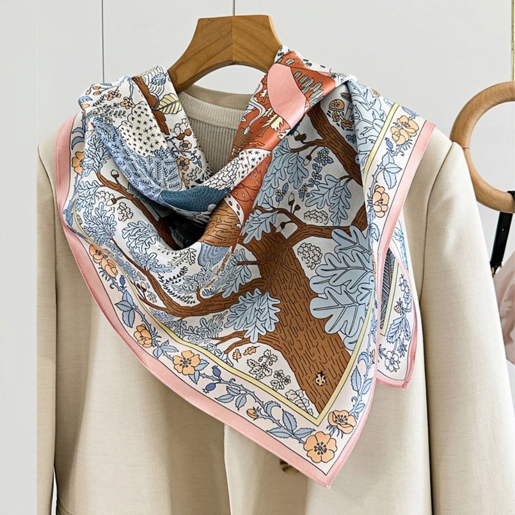 MaraSilk Pure Mulberry Silk Scarf - Square Crepe Satin MS426