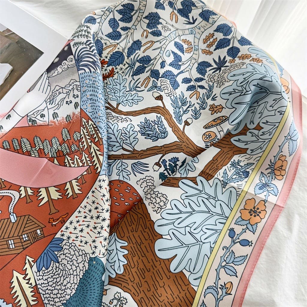 MaraSilk Pure Mulberry Silk Scarf - Square Crepe Satin MS426