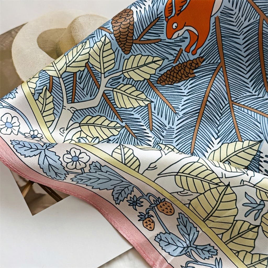 MaraSilk Pure Mulberry Silk Scarf - Square Crepe Satin MS426