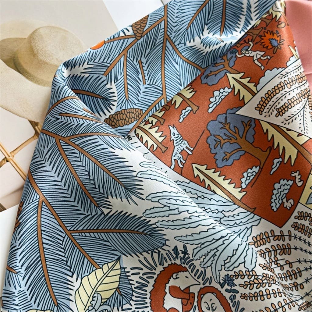 MaraSilk Pure Mulberry Silk Scarf - Square Crepe Satin MS426