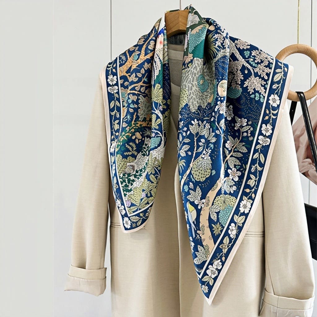 MaraSilk Pure Mulberry Silk Scarf - Square Crepe Satin MS426