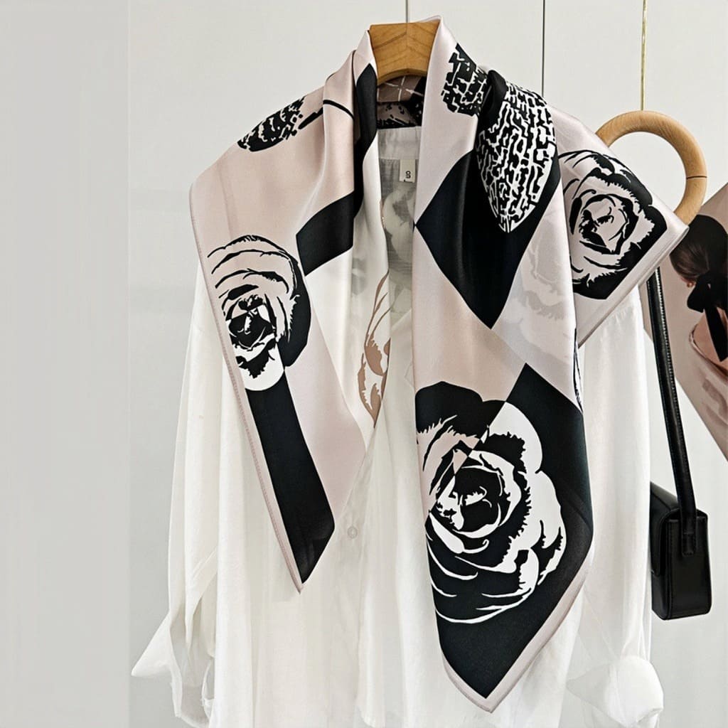 MaraSilk Pure Mulberry Silk Scarf - Square Crepe Satin MS427