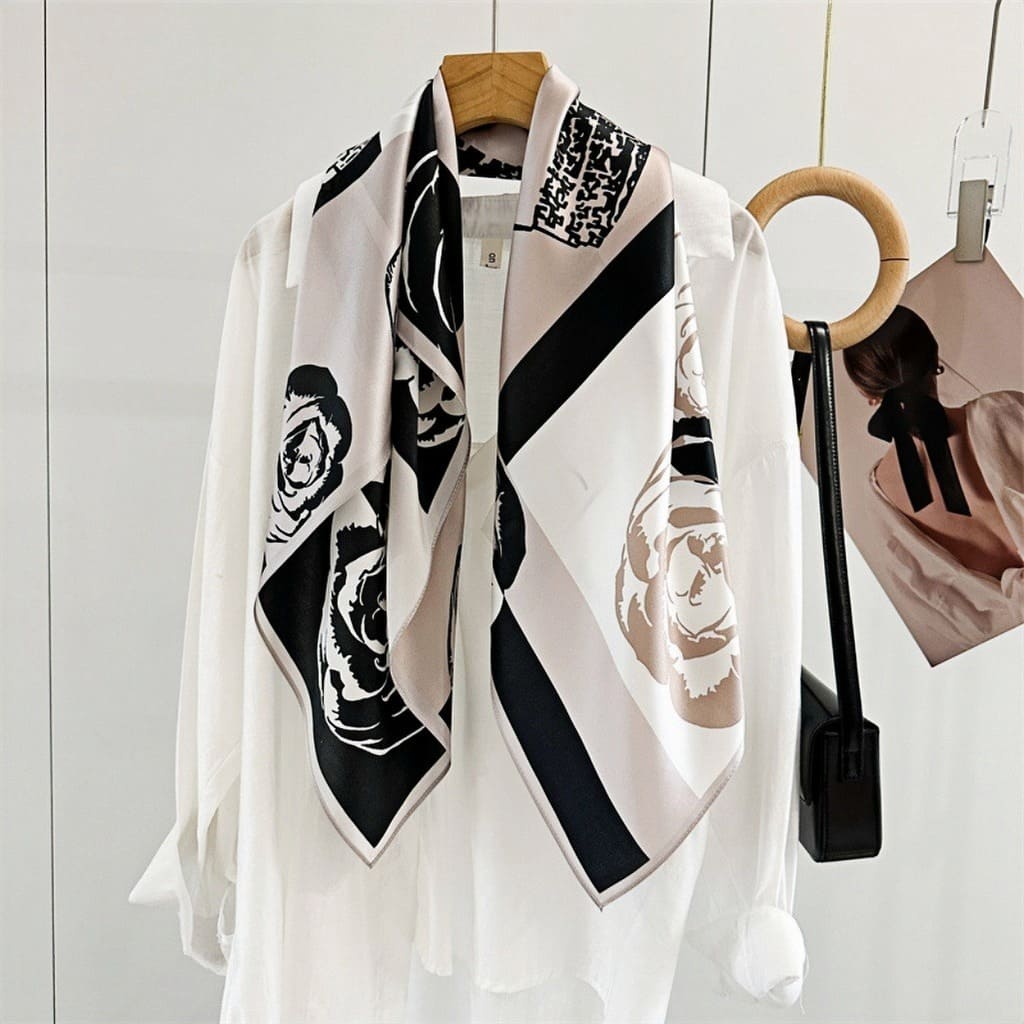 MaraSilk Pure Mulberry Silk Scarf - Square Crepe Satin MS427