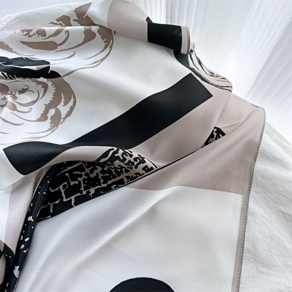 MaraSilk Pure Mulberry Silk Scarf - Square Crepe Satin MS427