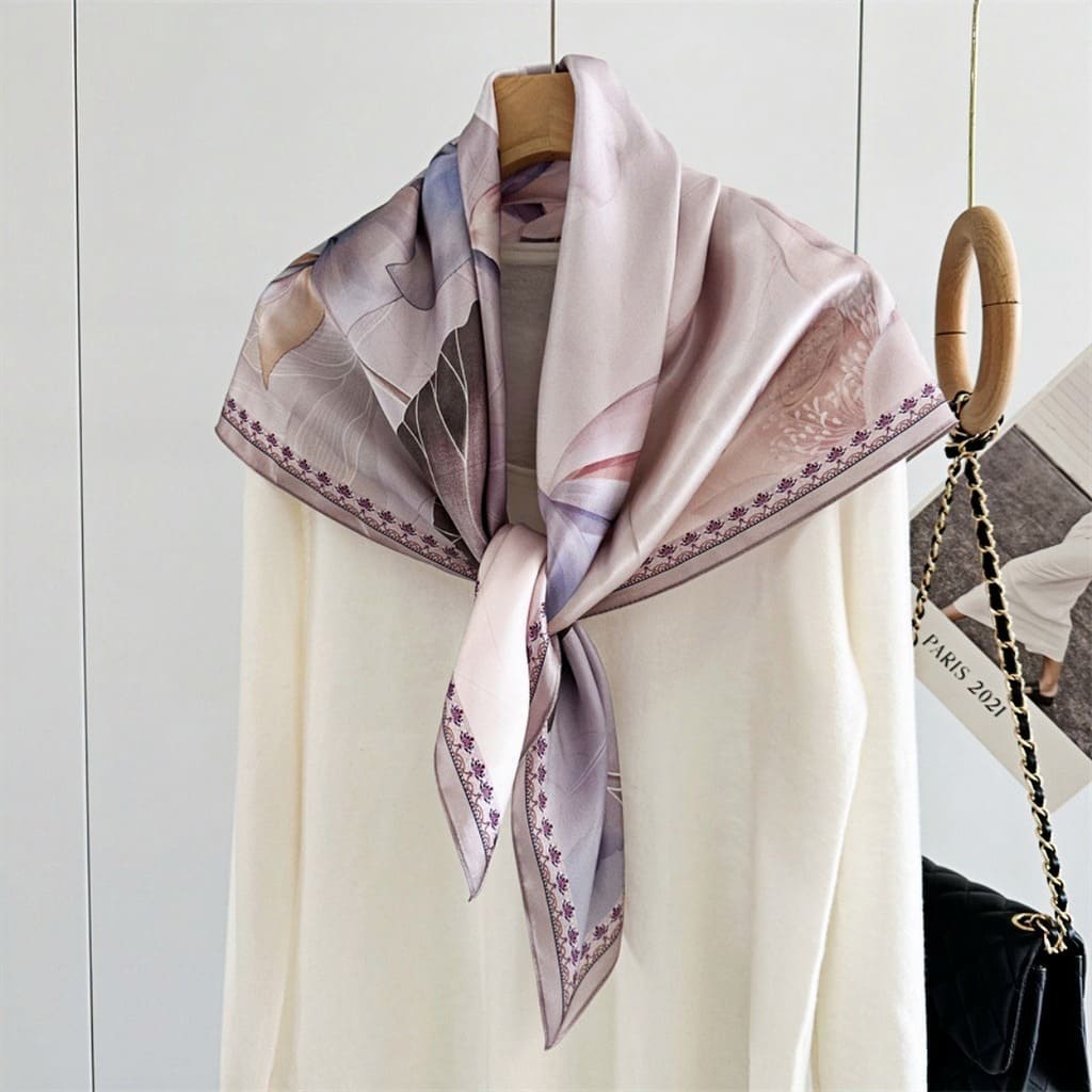 MaraSilk Pure Mulberry Silk Scarf - Square Crepe Satin MS428 34" x 34" MS42801