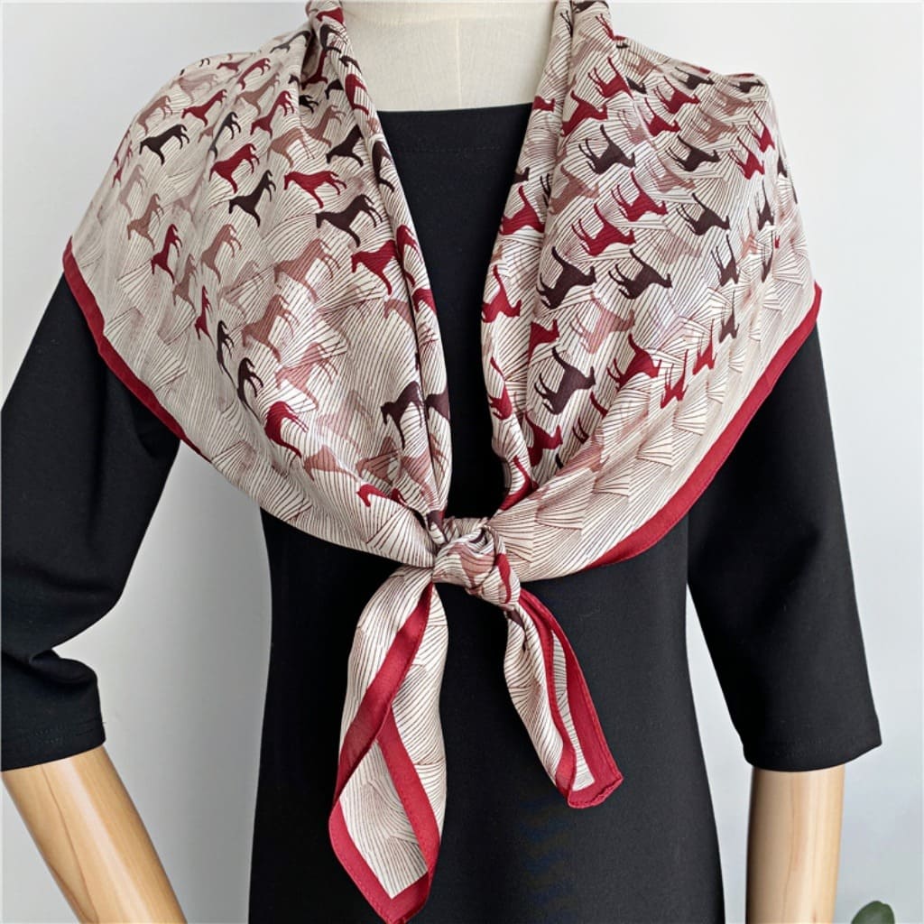 MaraSilk Pure Mulberry Silk Scarf - Square Crepe Satin MS429