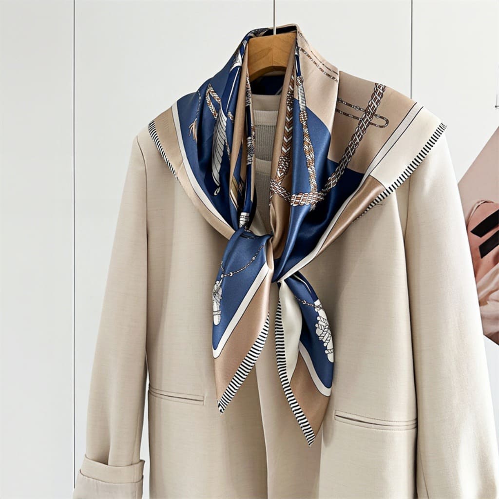 MaraSilk Pure Mulberry Silk Scarf - Square Crepe Satin MS430