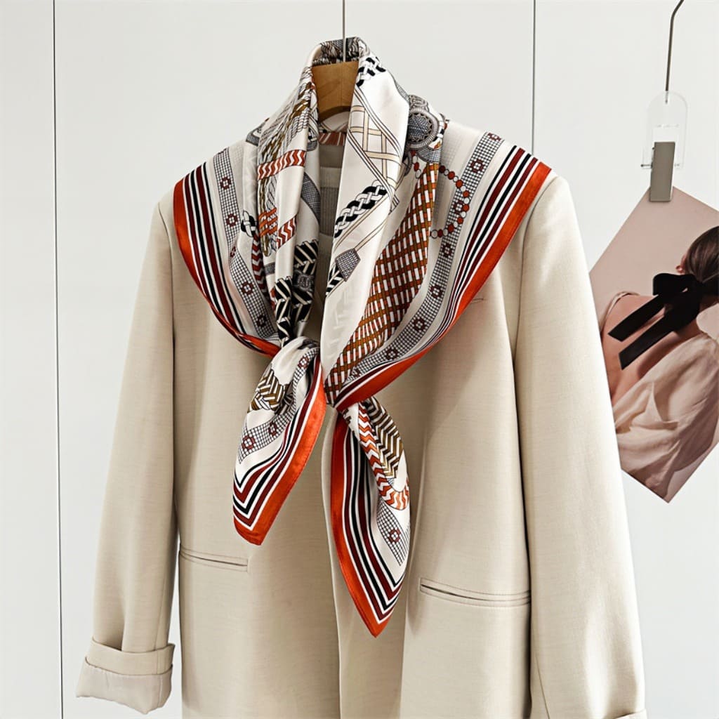 MaraSilk Pure Mulberry Silk Scarf - Square Crepe Satin MS430