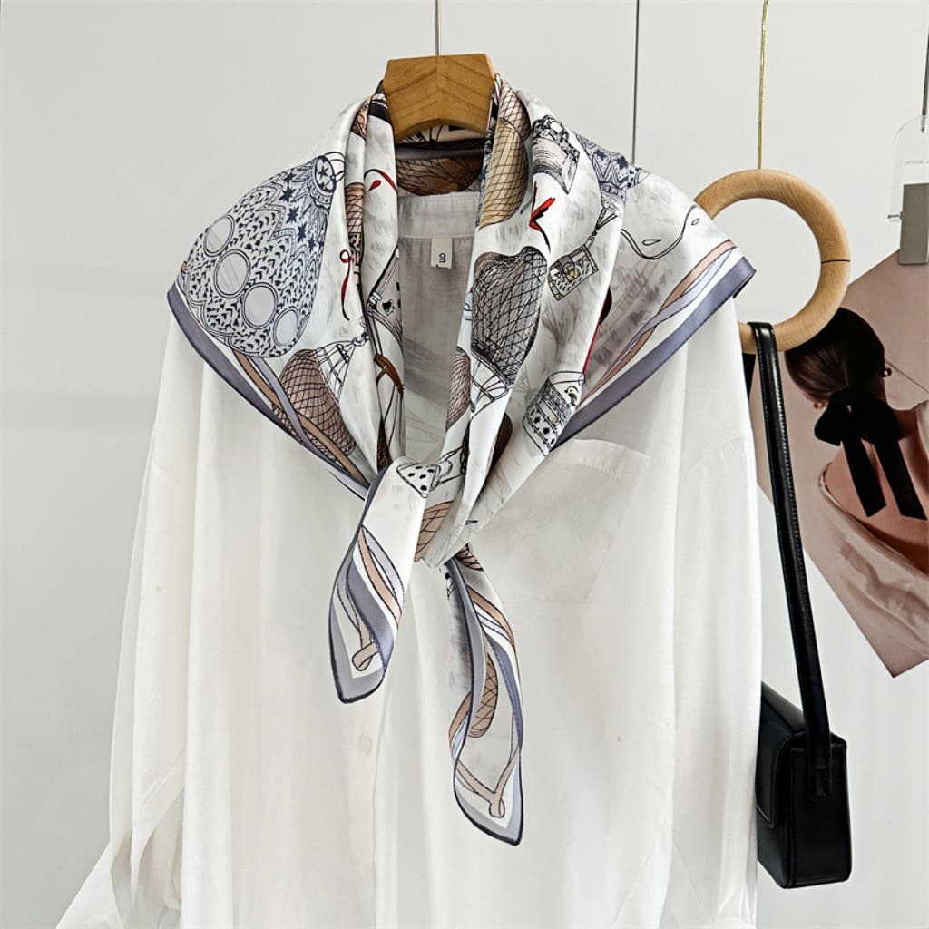 MaraSilk Pure Mulberry Silk Scarf - Square Crepe Satin MS432