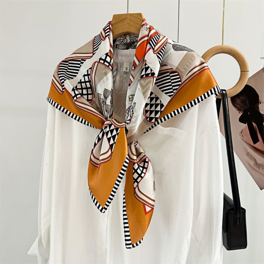 MaraSilk Pure Mulberry Silk Scarf - Square Crepe Satin MS433