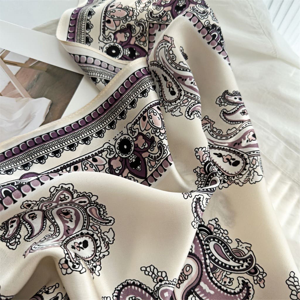 MaraSilk Pure Mulberry Silk Scarf - Square Crepe Satin MS434