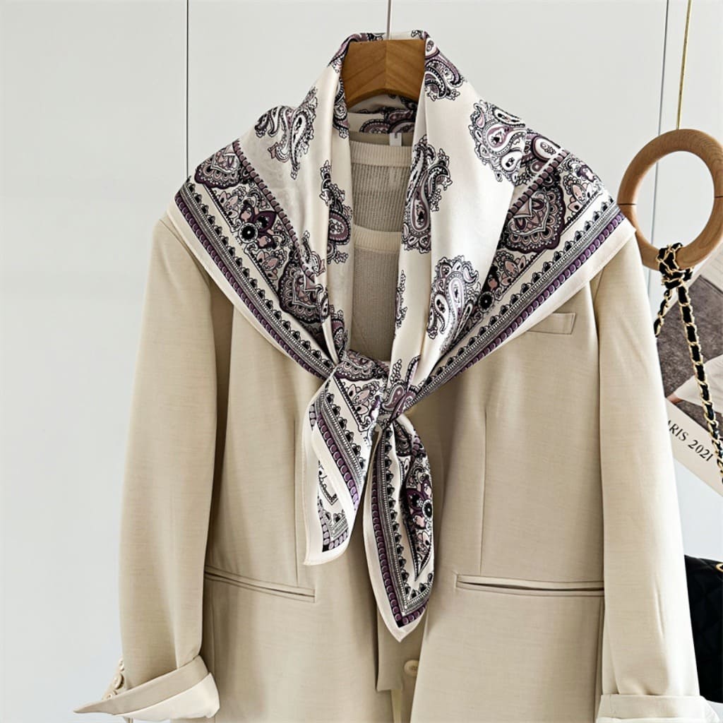 MaraSilk Pure Mulberry Silk Scarf - Square Crepe Satin MS434 34" x 34" MS43401