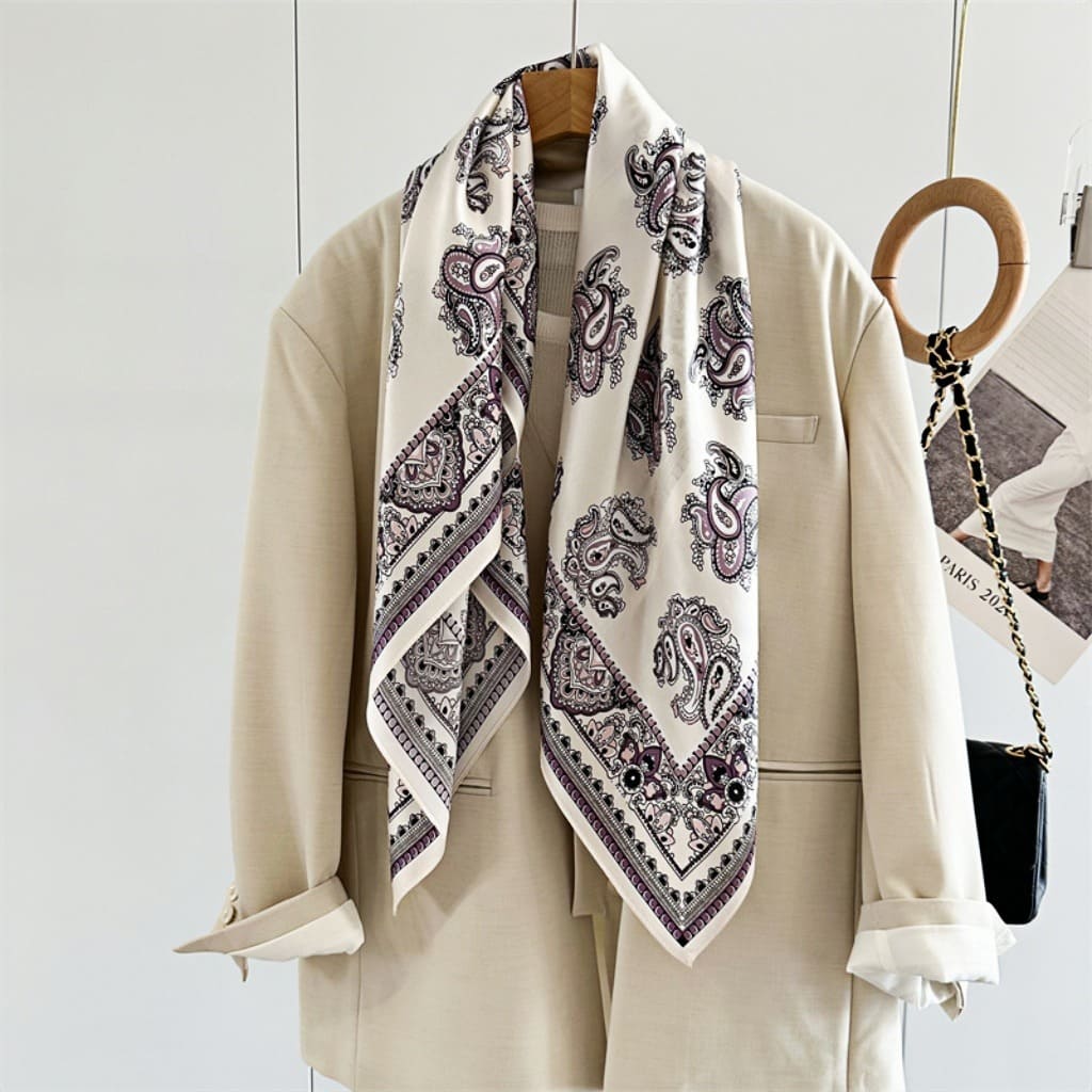 MaraSilk Pure Mulberry Silk Scarf - Square Crepe Satin MS434