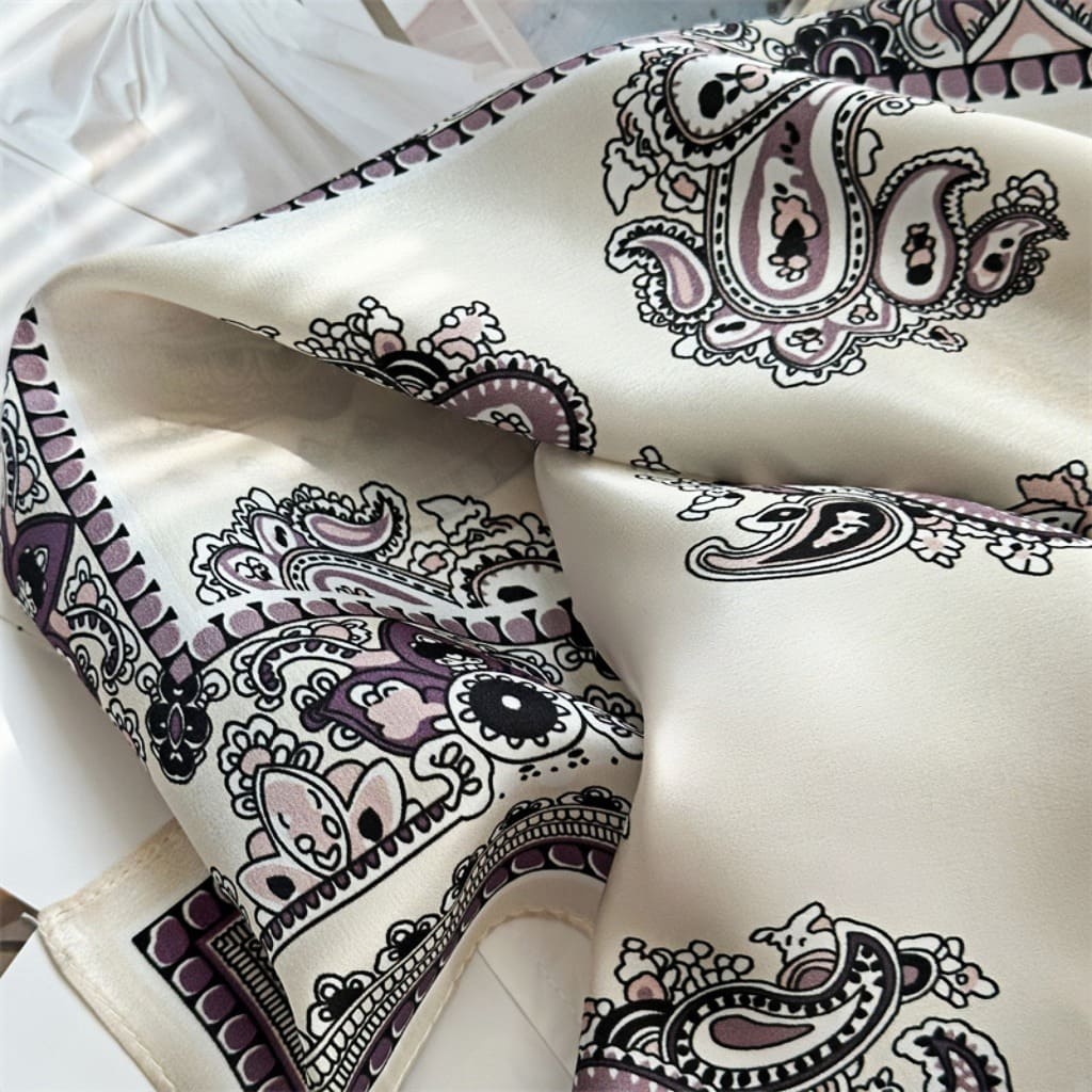 MaraSilk Pure Mulberry Silk Scarf - Square Crepe Satin MS434