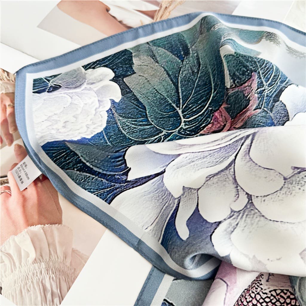 MaraSilk Pure Mulberry Silk Scarf - Square Crepe Satin MS435