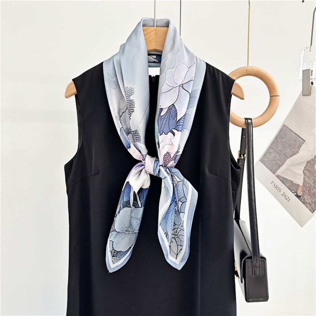 MaraSilk Pure Mulberry Silk Scarf - Square Crepe Satin MS435