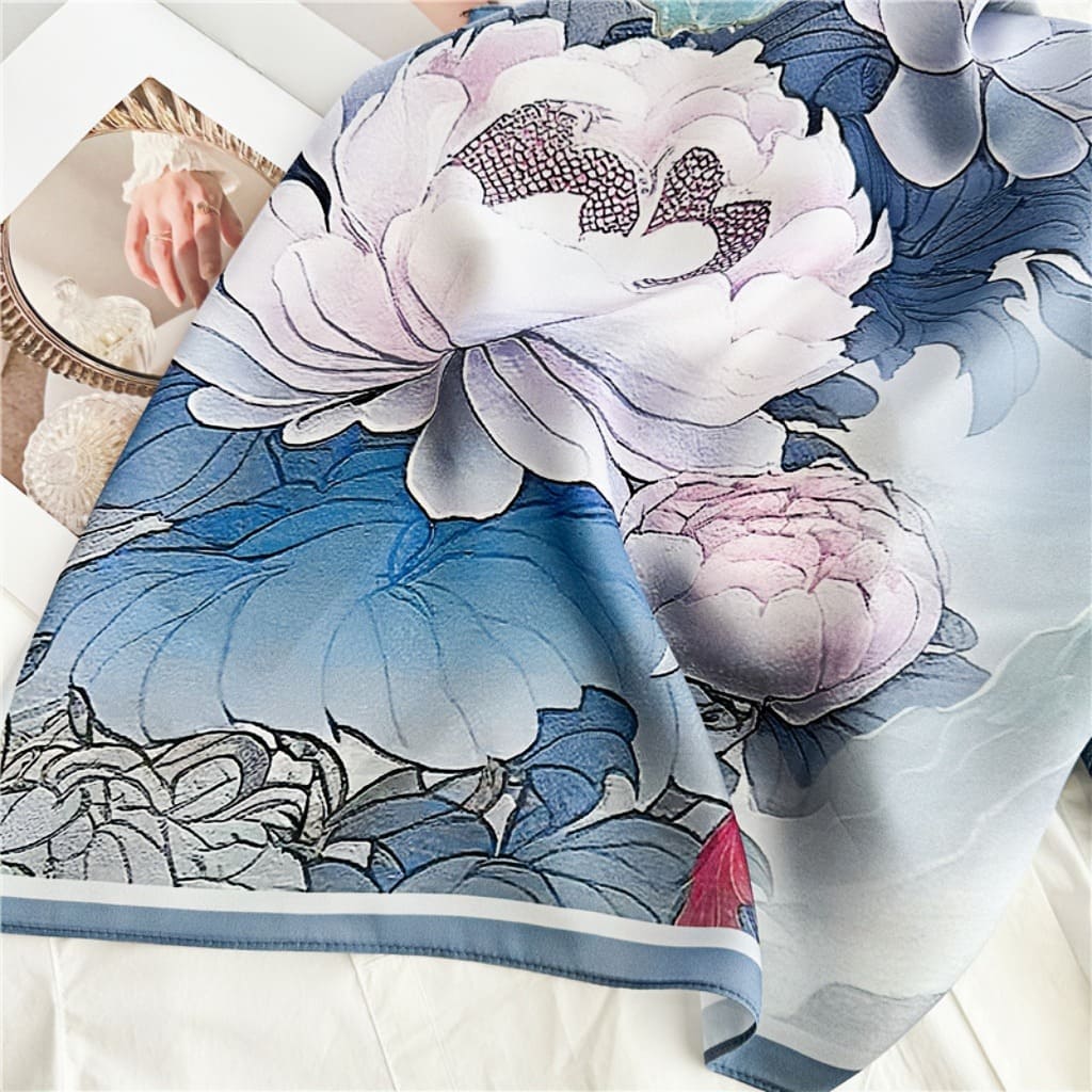 MaraSilk Pure Mulberry Silk Scarf - Square Crepe Satin MS435