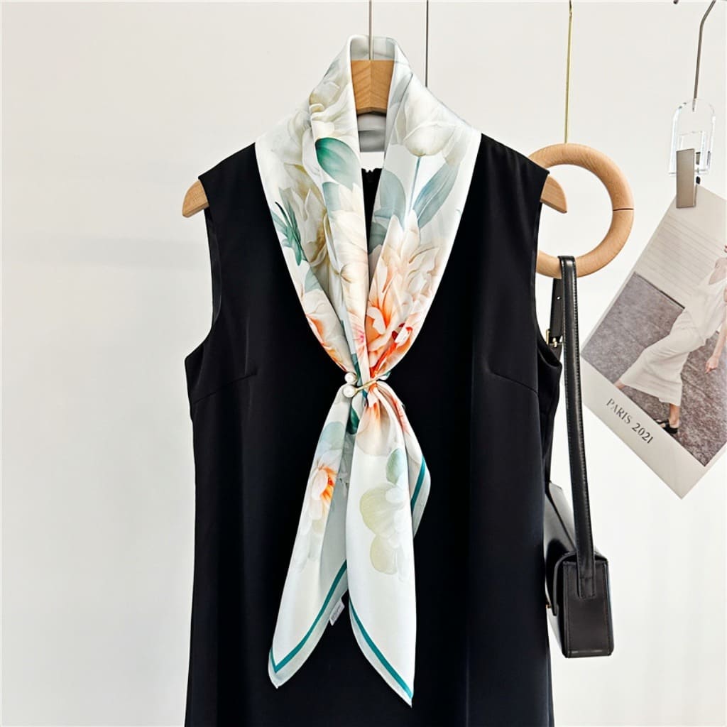 MaraSilk Pure Mulberry Silk Scarf - Square Crepe Satin MS436