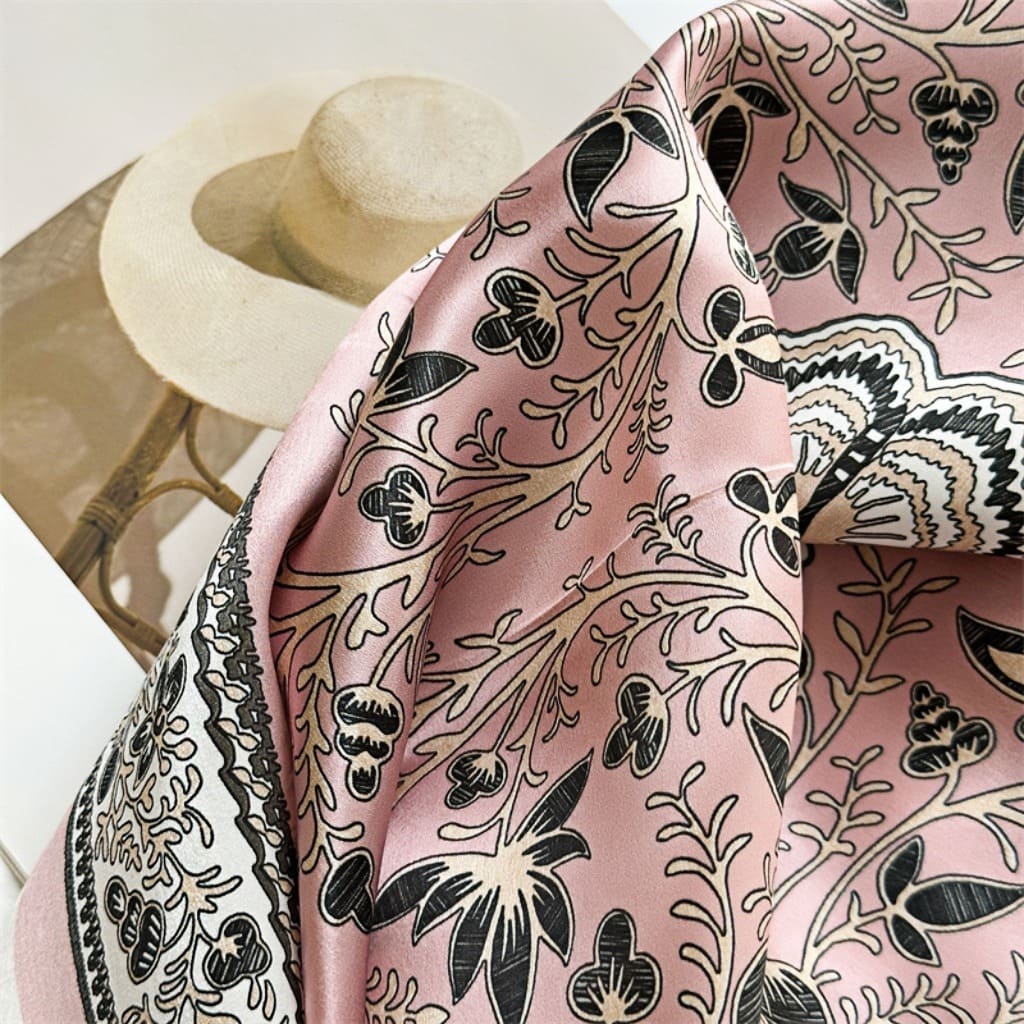 MaraSilk Pure Mulberry Silk Scarf - Square Crepe Satin MS437