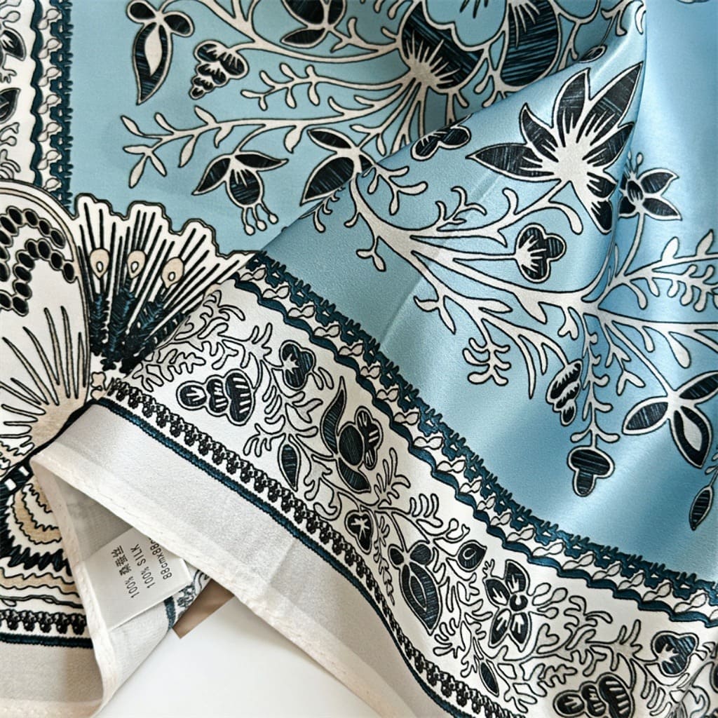 MaraSilk Pure Mulberry Silk Scarf - Square Crepe Satin MS437